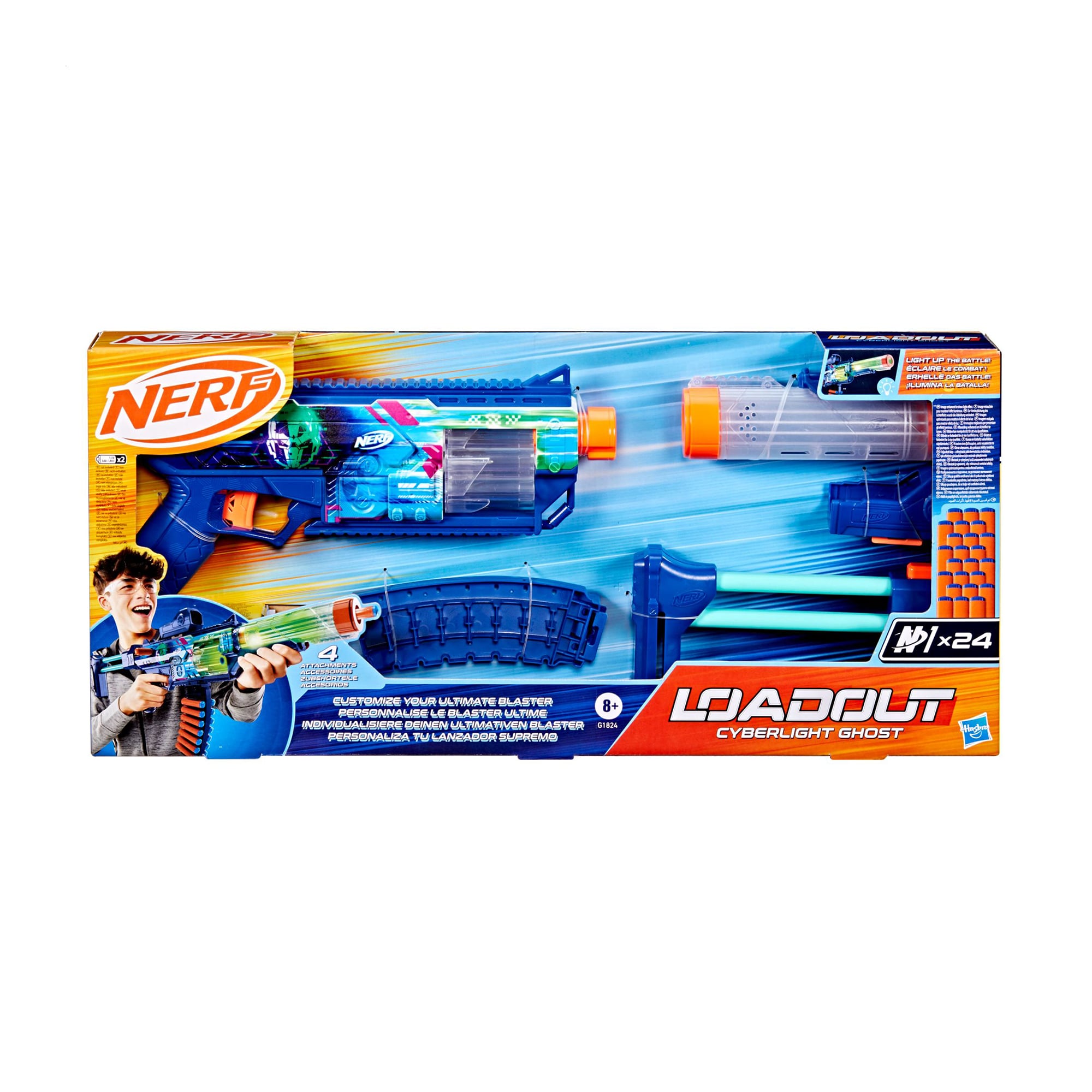 Іграшковий бластер Nerf Loadout Cyberlight Ghost з LED-підсвіткою, від 8 років (G1824)